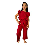 Palazzo Largo Con Olanes, Jumpsuit Niña, Mono Casual Formal 