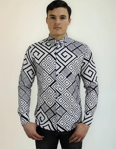 Camisa Cuadrada Barabas B343 Corte Slim Fit Manga Larga