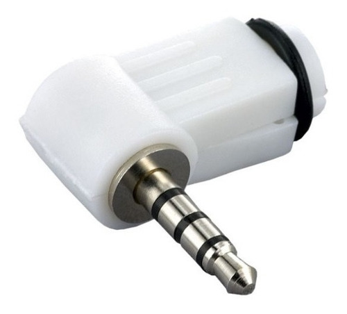 10un Plug P3 90 Graus Stereo Plastico Branco 9112
