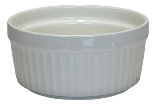 Cuenco Cazuela Facetada De Ceramica Apta Horno X6 Color Blanco