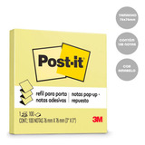 Bloco Post-it Refil Pop Up 76x76 Amarelo C/ 1 Bloco 100fls