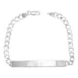 Elegante Pulso Barbado Con Placa 5mm Plata .925 Hombre/mujer