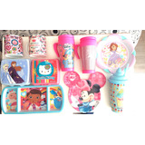 Kit Escolar X10 Infantil Lonchera Botella Plato Jarros Nena 