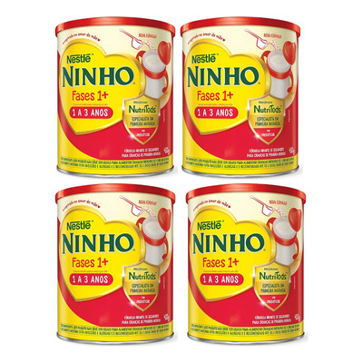 Fórmula infantil em pó sem glúten Nestlé Ninho fases 1+ kit com 4 latas de 400g 12 meses a 3 anos | MercadoLivre