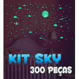 Kit Sky 300 Adesivos Que Brilham No Escuro Estrelinhas Neon