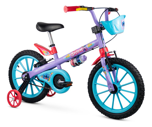 Bicicleta Infantil Aro 16 Com Rodinhas Stitch - Nathor