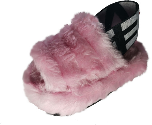 Pantufla Sandalia Niña De Peluche Peluda Chancla Rosa Bebe 