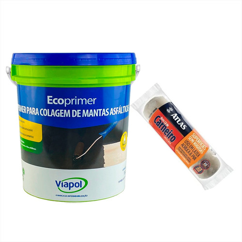 Ecoprimer Impermeabiliza Sistema Projeto 18l Viapol + Rolo