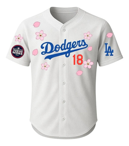 Jersey Beisbol Dodgers Yamamoto Núm. 18 Flores Premium