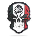 Parche Insignia Pvc Bandera Mexico Calavera Táctico Unisex