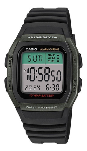 Reloj Casio Retro Clasico Unisex W96 Azul Sumergible Led 