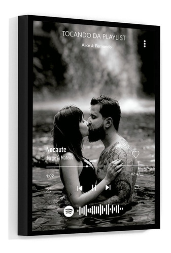 Quadro Spotify 02 Com Sua Foto E Sua Música 45x30cm