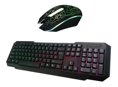 Combo Gamer Teclado Y Mouse Gaming Luces Led Global Kl 102