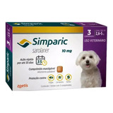 Simparic 10mg 2,6 A 5kg Antipulgas C/3 Comprimidos Cachorros