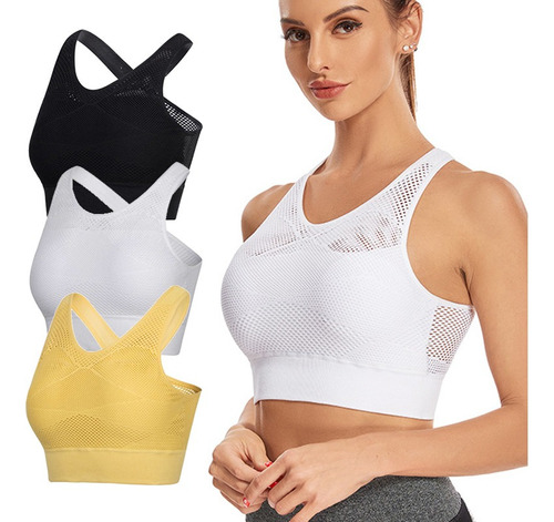 Sujetadores Deportivos Fitness Crop Tops Para Gimnasio, Yoga