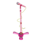 Brinquedo Microfone Infantil C/ Pedestal Rosa - Fênix