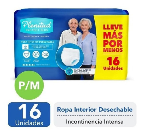 Plenitud Ropa Interior Protect Plus 16 Un  Talla P/m