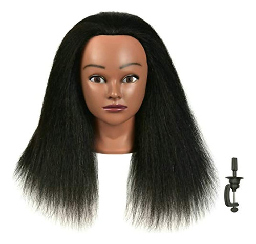 Cabeza De Maniquí Natural Real Afro 100% Cabello Humano