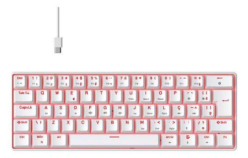 Teclado Mecânico Gamer Hyrax Thunder Switch Huano Led Red