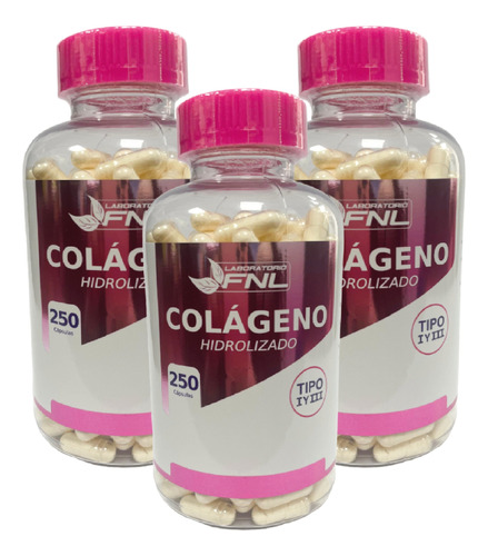 Colageno Hidrolizado Fnl  750 Capsulas 3x250. Envio Gratis