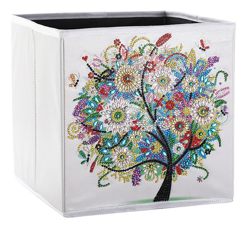 Caja Organizadora Árbol Kit Pintura Por Diamante 25x25x25