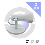 Spot De Sobrepor Banheiro Corredor Lavabo 3 Uni Pt/bco/esc Cor Branco 110v/220v