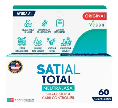 Satial Total Sugar Stop & Carb Controller X 60 Comprimidos Sabor Sin Sabor