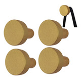 Kit 5 Ganchos Cabideiro Pendurador De Parede Em Mdf Dourado