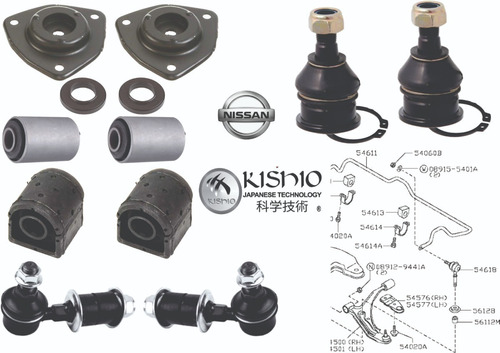 Kit Rotulas Bases Bujes Estabilizado Nissan Sentra B14 96-99