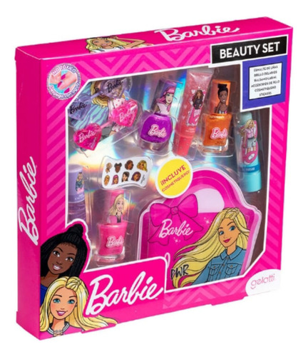 Gellati Set Maquillaje Niñas Barbie Con Cosmetiquero