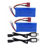 2 Baterias Lipo Blomiky 7.4v 1500mah 25c 11.1wh T Plug Y Usb