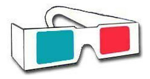 Gafas 3d - Gafas De Anaglifo Rojo Y Cyan (1 Par, Blanco)