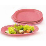 Set 4 Platos Chicos Rosa Coral Tupperware 