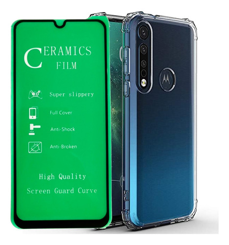 Estuche Forro + Vidrio Ceramico Para Motorola G8 Plus