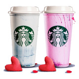 Vasos Starbucks Original Reusable El Ella Valentín 2021 A