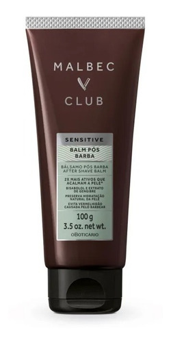 O Boticario Malbec Club Sensitive Balm Pos Barba 100g