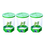 Kit 3 Un - Aquário Decorado Verde Para Betta Injetfour 1,4 L