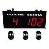 Painel De Senha Slaser Com 3 Guichê - Controle Remoto