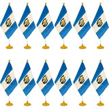 Mini Banderas Wxtwk, Poliéster, Guatemala, Con Base, 12 Pcs