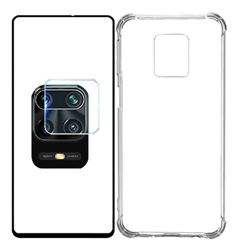 Kit Capa Anti + P 3d Vidro + P Câmera P/ Redmi Note 9s / Pro