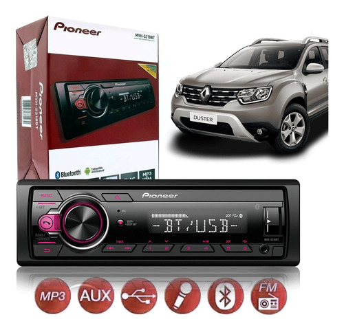 Radio Bluetooth Pioneer Renault Duster Entrada Usb Aux Sync