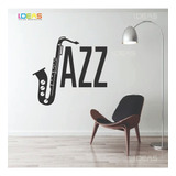 Vinilo Decorativo Jazz Saxofón Música Sticker De Pared
