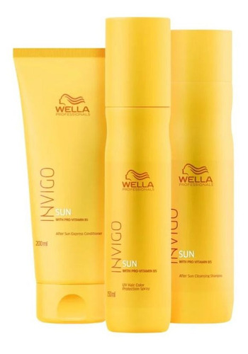  Kit Wella Invigo Sun Shampoo+ Cond+ Leave-in