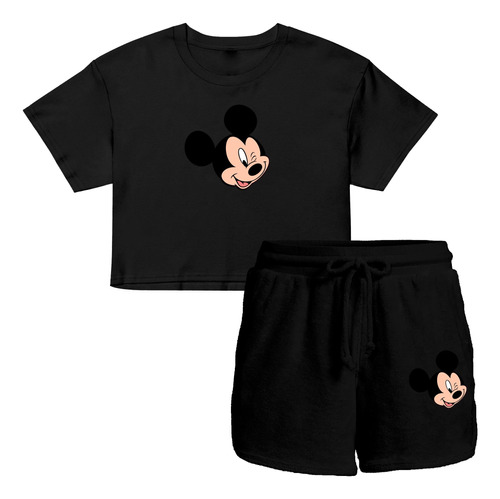 Conjuntos Algodon Premium Casual Disney Cortos Croptop