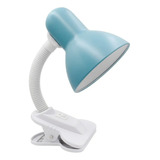 Lámpara De Escritorio 40w E27  Flexible Con Pinza Azul