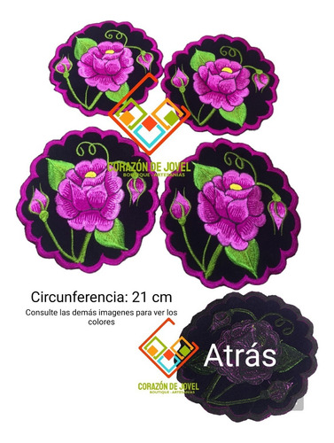 4 Mantelitos Individuales Del Mismo Color Bordados De Flores