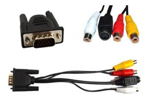 Cabo Adaptador Conversor Vga Para 3 Rca + S-video - Cb0179