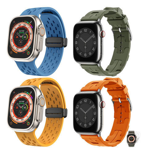 4 Correa Mica Cristal Para Apple Watch Iwatch Se Ultra 9 8 7