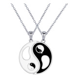 Daochong S925 Plata Esterlina Yin Yang A Juego Mejor Amigo P