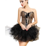 Corset Con Tutu De Saten Animal Print Leopardo Importado